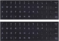 Adesivi per tastiera inglese universale adesivi per tastiera per Computer sfondo nero con scritte bianche per Computer portatile Noteboo