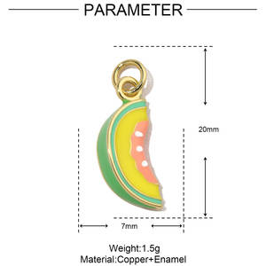 จี้เสน่ห์ธีมผลไม้3ชิ้น/ถุงสำหรับการทำเครื่องประดับแบบทำมือ-สร้อยคอและเครื่องประดับต่างหู - Product Image 2