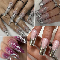 Gel Liner Effet Métallique Or, Argent, Rose 5ml pour Nail Art, Peinture, Gel Miroir Chrome, Design Rayures Graffiti, Vernis DIY
