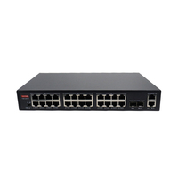 Switch Ethernet PoE No Administrado LingShi de 24 Puertos con 4 Puertos de Enlace Ascendente Gigabit, Switch de Red PoE, Soluciones MCU, Fuente de Alimentación de 450W