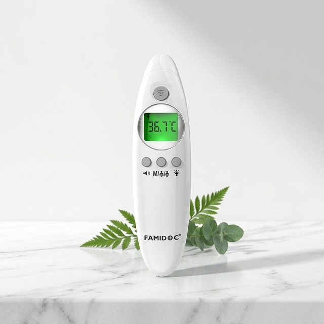 Digital Multifunctional Infrared Forehead and Ear Thermometer Large Digit Screen Electric Frontal Fever Detector for Babies