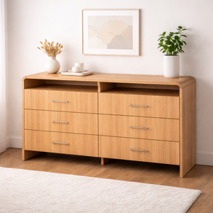 Colección RIVEO RANGE, Muebles de Madera para el Hogar, Cómoda de Madera Maciza con 6 Cajones, Armario de Madera para Dormitorio, Almacenamiento, Superventas - Product Image 4