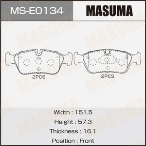 MASUMA-Plaquette de frein en céramique MS-E0134 Silent Ride basse poussière haute résistance <span class=keywords><strong>E36</strong></span> E46 pour <span class=keywords><strong>BMW</strong></span> <span class=keywords><strong>316ti</strong></span>. N42B18. HATCH - Product Image 2