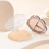 Boîte d'emballage cosmétique en plastique écologique de luxe, personnalisable, 4 et 5 couleurs, avec couvercle rabattable, vide, pour palette de fards à paupières et blush 10g, vente en gros