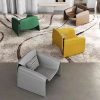 DONSUN Chaise longue moderne nordique rembourrée Relax Crème Blanc M Tissu Cuir Fauteuil Le Club