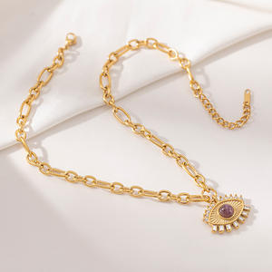 Conjunto de Collares de Verano con Baño de Oro de 18k, Circonita, Corazón, Estrella del Norte, Cadena O, Borla, Collar con Colgante de Acero Inoxidable - Product Image 3