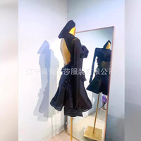 Nouvelle tenue de danse latine européenne et américaine Wy009, robe de performance 100 % polyester pour compétition et entraînement en groupe professionnel