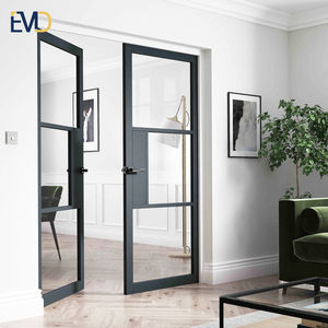 Puerta de Entrada de Vidrio Abatible de Diseño Minimalista, Puerta de Seguridad para Apartamentos, Material de Aleación de Aluminio, Superficie Acabada Impermeable - Product Image 2