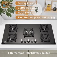 Table de cuisson à gaz à 5 brûleurs avec allumage électronique pour des plaques de cuisson à gaz efficaces pour l'extérieur et le camping-car