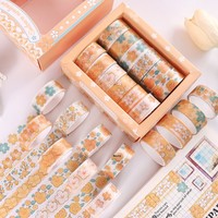 Ruban décoratif DIY pour carnet de notes, série Sakura Cartoon Falling, estampage à chaud et ruban adhésif, 12 volumes, 2m