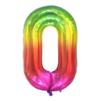 Vente en gros de ballons en aluminium de 40 pouces, grands, de couleur arc-en-ciel, numérotés de 0 à 9, pour les décorations de fête d'anniversaire, de mariage et d'anniversaire de mariage