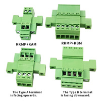 XINKE Direct usine, Ensemble complet de connecteurs verticaux mâle-femelle de type A/B à double bride, à vis, traversant le mur, 3,5 mm, pour applications en ligne