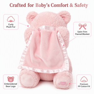 Vente en gros d'<span class=keywords><strong>ours</strong></span> en peluche Peek a Boo, jouet musical interactif, cadeau pour bébé, logo personnalisé, EN71 CE CPC OEM ODM - Product Image 4
