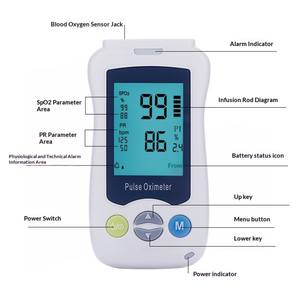Oxymètres de pouls, <span class=keywords><strong>appareil</strong></span> de mesure de l'<span class=keywords><strong>oxygène</strong></span> sanguin, oxymètre de doigt, oxymètre de pouls, écran TFT/LCD, <span class=keywords><strong>oxygène</strong></span> sanguin - Product Image 2