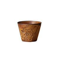 Tasse à café en grès artisanale à motif en relief, thème cheval, style bouche de cochon, style japonais vintage, tasse créative pour latte art, Dehua