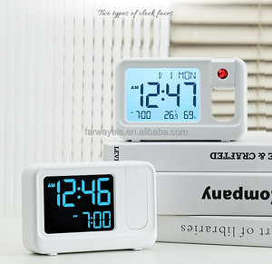 Réveil à projection LCD pour chambres à coucher Horloge numérique avec <span class=keywords><strong>projecteur</strong></span> au plafond Température de luminosité Snooze - Product Image 6