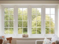 Ventana Francesa Abatible Hacia Afuera, de Aluminio, Doble Acristalamiento, Estilo Europeo, Personalizada, Eficiente Energéticamente