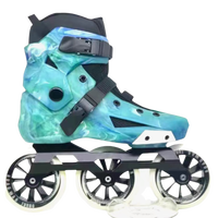 Patins à roulettes de vitesse haute performance YSMLE Fitness pour adultes, freestyle, slalom, 110 mm, 3 roues, patins en ligne