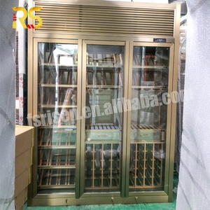 Armoire à vin climatisée encastrable en acier inoxydable avec porte vitrée et éclairage LED pour cave à vin domestique ou bar - Product Image 6