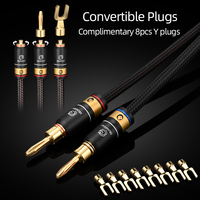 Câble audio pour haut-parleurs ERUMPENT Hifi OCC en cuivre pur plaqué argent et or, connecteur banane/Y, pour utilisation en voiture, CE pour PVC