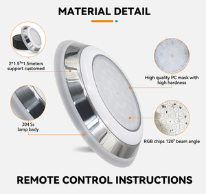 New Bìa Anti-Glare treo tường RGB hồ bơi ánh sáng điện lớn ánh sáng dưới nước RF không dây bơi AO ánh sáng - Product Image 5