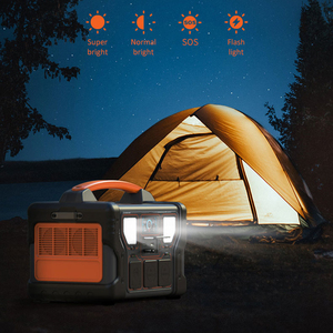 Camping Portable Power Station 500W 2 AC Outlets(Surge 1000W) <b>Solar</b> <b>Generator</b> With 499.5Wh Lithium Battery for Home Emergency - Product Image 4
