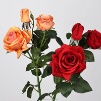Hochwertige Großhandels-Kunstblumen aus Seide, Realistische Rosen in Rot und Weiß, Handgefertigt, Moderne Blumendekoration für Hochzeit, Weihnachten, Ostern, Langlebig
