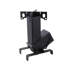 Poêle à granulés de bois suspendu en acier pour extérieur, design contemporain noir durable et écologique, fixation murale - Product Image 6