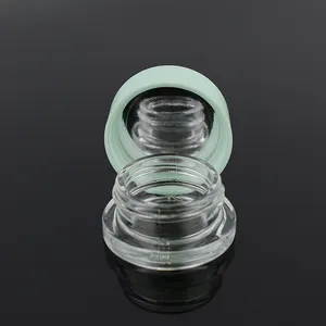 3ml 5ml 5g Clear Glass Jar with Child Resistant Cap Custom Caps Color