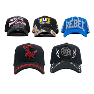 Cappello Sportivo in Camoscio a 5 Pannelli G5 con Ricamo Personalizzato 'All You Need Is Money' Baez, Strass e Cristalli Beard Innedit Rico - Product Image 2