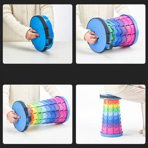 Tabouret pliant télescopique portable en plastique léger pour le voyage, la file d'attente, le camping en extérieur et la pêche, avec sac de transport - Product Image 5