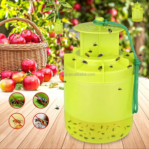 Piège à mouches et attrape-insectes en plastique solide, réutilisable, non toxique et écologique pour l'extérieur, avec plus de 480 heures d'utilisation (1 paquet, vert herbe) - Product Image 2