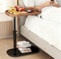 Table basse en bois moderne minimaliste multifonctionnelle à hauteur réglable avec pieds en fer