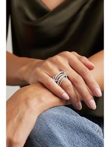 पूर्ण पक्की cz अनंत बैंड 4 टुकड़ा बहु परत स्टकिंग रिंग्स महिलाओं के लिए पूर्ण उंगली गहने - Product Image 4