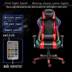 Vente en gros confortable chaise de joueur à dossier haut LED chaise tournante Esports chaise de jeu de bureau d'ordinateur <span class=keywords><strong>PC</strong></span> massage lumières LED - Product Image 4
