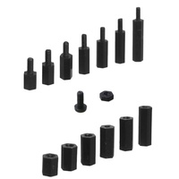 Entretoises hexagonales rondes blanches et noires en plastique pour PCB, tubes d'isolation en nylon M2 M3 M4 M5 M6