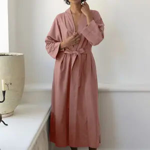 Chemise de nuit en satin personnalisée pour femmes 2024 Vêtements de nuit Kimono pour femmes Robes d'hiver en soie 2024 Printemps