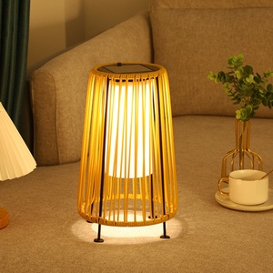 Lampes solaires décoratives pour jardin, patio, cour, lampe décorative imperméable à LED, lanterne en rotin tressé, lampes solaires d'extérieur pour la décoration du jardin - Product Image 1