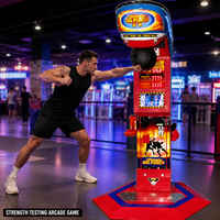 Machine de boxe électrique commerciale d'intérieur robuste - Fonctionne à la pièce, prise universelle, garantie 1 an, force adulte, métal, CE
