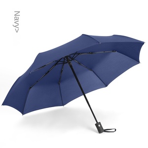Fully <b>Automatic</b> Three-Fold <b>Umbrella</b> One-Button Opening Black Rubber Handle Modern Design for Business Gifts Travel Use Custom - Product Image 5