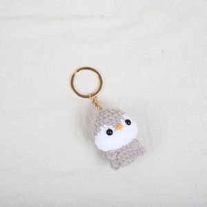 Porte-clés mini-animaux en crochet fait main, en fil de coton doux, pingouin, panda, mouton, shiba inu, ours, pendentif avec fermoir en métal doré - Product Image 4