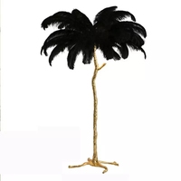 Große Feder-Stehlampe Baum Messing Gold Straußenfeder Stehleuchte Wohnzimmer Schlafzimmer Deko Kunst Stehlampe Weihnachtsbeleuchtung