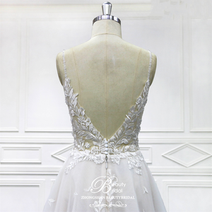 Moderno Vestido de Novia Estilo Princesa de Poliéster con Encaje y Tul con Apliques para <span class=keywords><strong>Boda</strong></span> <span class=keywords><strong>Civil</strong></span> - Product Image 6