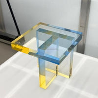 Table d'appoint moderne en acrylique dégradé pour salon Mobilier de café contemporain pour la maison Hôtel