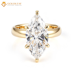 Bague en or 14 carats Goldleaf avec diamant marquise DEF VS1 de 4,5 carats. Convient pour les cadeaux, les mariages, les anniversaires et le port quotidien. - Product Image 3