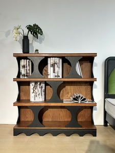 <b>Solid</b> <b>Wood</b> Contemporary Semi-Circular <b>Bookcase</b> with Aesthetic Design for Home Office & Living Room - Product Image 2