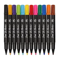 Multicolore a base di acqua colorata disegno studente doppia punta pennarello indelebile penna set con clip