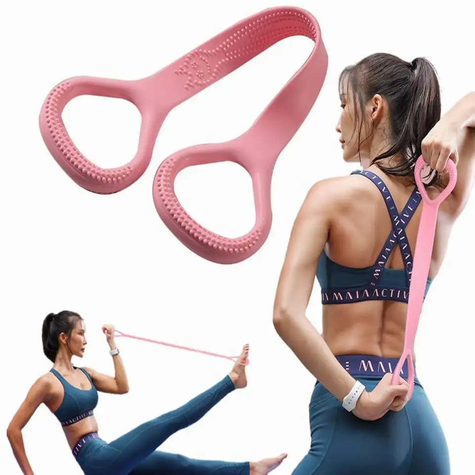 Figure 8 Fitness Elastic Band With Handles Arm Back Training Elastic Ropes For Physical Therapy Yoga Pilates Stretching