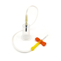 Fournitures médicales écologiques certifiées CE, kit de prélèvement sanguin, aiguille papillon de sécurité sous vide, tube en plastique 22g 23g 25g, usage vétérinaire