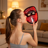 Logo personnalisé, 8 couleurs, 605 nm, 850 nm, LED rouge proche infrarouge, soin de la peau du visage, thérapie par lumière rouge, masque facial LED